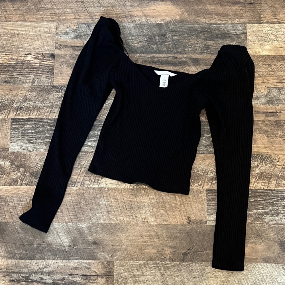 H&M Black Ribbed Knitwear